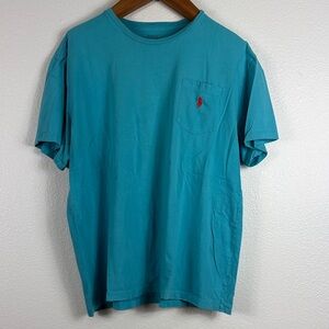 Polo by Ralph Lauren Teal Short Sleeve Pocket Tee with Red Pony
